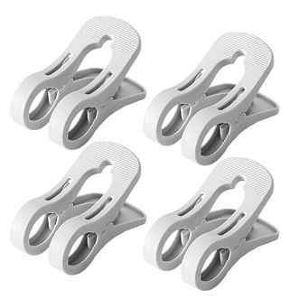 京东京造 衣架 晒被子神器衣架夹子晾衣夹塑料防风夹 4个装大号强力