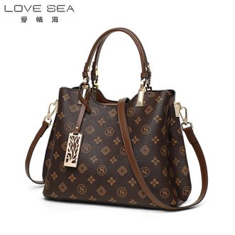 爱情海/Love sea  复古撞色手提包女上班通勤大容量女士单肩斜挎包AQH4791