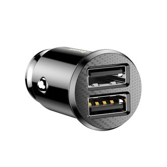 倍思（BASEUS）  小米粒双U车载充电器 一拖二3.1A迷你隐形双USB CCALL-ML01 黑色