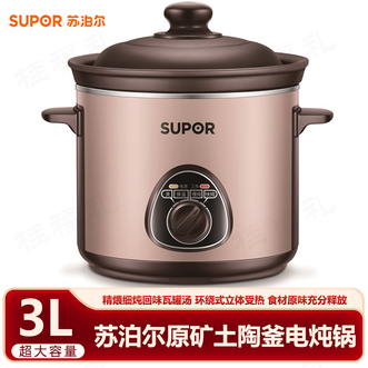 苏泊尔（SUPOR）  电炖锅电炖盅3L煲汤锅炖汤锅煮粥锅精控快速炽陶电炖锅