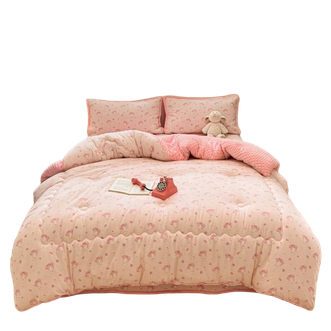 宜恋  AB双面豆豆冬被 200×230cm 8斤加厚 粉奶油 AJF