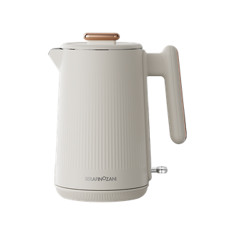 SERAFINOZANI  尚尼电热水壶SZ-H01，复古高颜值奶白色，1500W大功率，U型壶嘴，304不锈钢内壁，1.5升满足畅饮