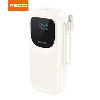 RECCI  移动电源一万毫安超级快充22.5自带线Type-C口输出快充 RPB-P47米色