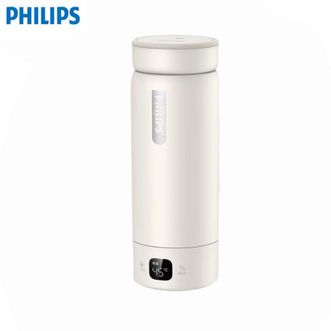 飞利浦/Philips  烧水杯AWP2778【奶油杏】保温杯电热水杯便携烧水壶旅行咖啡杯 0.42L 【升级款液晶大屏】