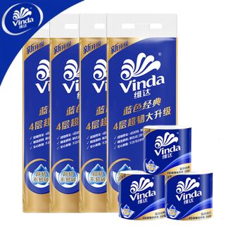 维达  蓝色经典有芯超韧卷纸 4层200克*4提 共40卷 厚韧卫生纸 卷筒纸纸巾厕纸卷纸