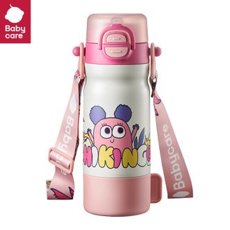 babycare  四合一儿童保温杯316不锈钢保温水壶女生可爱水杯550ml粉色-送背带【不含杯套】
