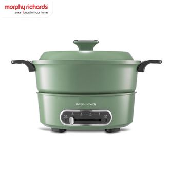 摩飞 /Morphy Richards  多功能锅电火锅家用烤涮一体电煮锅电炒锅电烧烤料理锅3L电热火锅标配款绿色