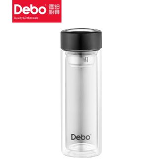 Debo  德铂茶水分离双层泡茶水杯便携泡茶杯 防烫高硼硅玻璃320