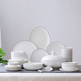 Homy  骨质瓷餐具套装 简约52件组