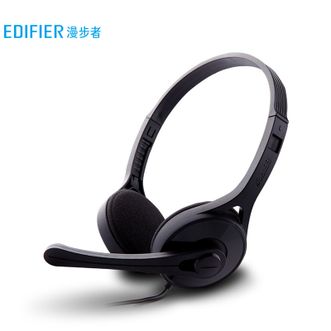漫步者/EDIFIER  头戴式耳机耳麦 K550 教育考试耳机 学生头戴式电脑台式线控耳麦带麦克风 重低音通用在线教育网课必备 （典雅黑）