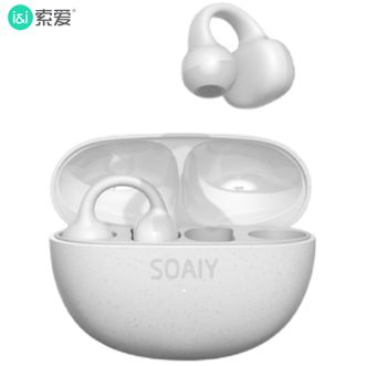 索爱（soaiy）  气传导蓝牙耳机耳夹式开放式无线不入耳运动跑步骑行通话降噪 JS20白色