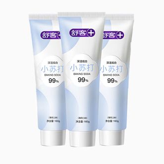 舒客小苏打牙膏(薄荷味)160g*3美白牙齿平衡口腔酸碱清新口气去黄去污渍