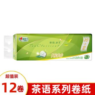 心相印  茶语无芯卷纸1800克 亲柔肤感 一提12卷 4层15g/卷