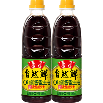 鲁花  自然鲜零添加酱香生抽 点蘸烹调 厨房调料 780ML*2