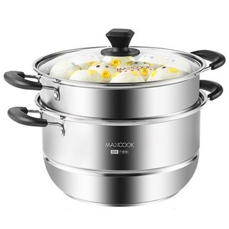 美厨（MAXCOOK）  不锈钢蒸锅28CM双层蒸锅复合底汤锅煮锅多功能锅可视盖蒸锅燃气炉电磁炉通用MCZ738