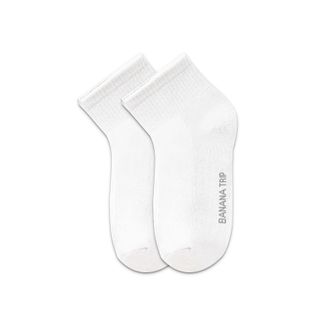 蕉趣/BANANA TRIP  一次性男士中筒袜子真空压缩拆包即穿纯棉独立包装12双白色