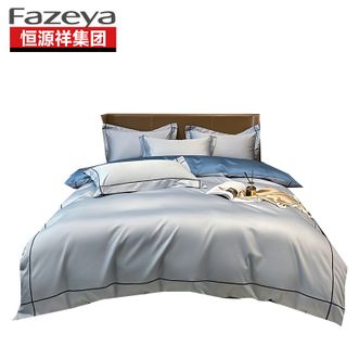 彩羊（Fazeya）  60支奢品长绒棉四件套（天空蓝）精致床品