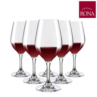 洛娜（RONA）宜得红酒杯六件套260ml
