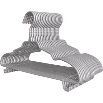 京东京造  无痕晾衣架  30支  宿舍家用加粗衣服架实惠成人挂衣服撑子  灰色