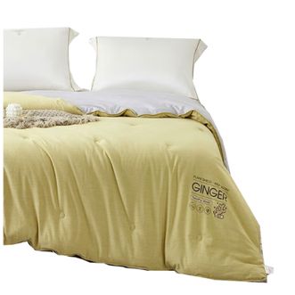 梦洁家纺 暖暖姜艾抗菌-加厚被（淡黄）220×240cm 2300g 学生宿舍被子 纤维加厚冬被