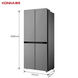 康佳/Konka  BCD-313W4 十字对开门冰箱313升超大容量风冷无霜