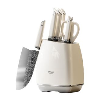 迈巴勒  不锈钢组合套刀六件套 切菜刀砍骨刀水果刀厨师刀剪刀