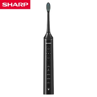 夏普（SHARP）  电动牙刷成人款充电式声波震动软毛牙刷5种清洁模式IPX7级防水90天续航智能定时黑色