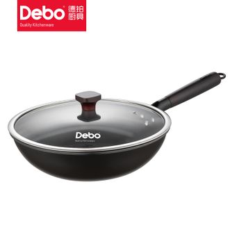 德铂（Debo）  凯瑞斯不锈炒锅 家用32CM炒菜锅不粘锅煎炒锅电磁炉明火可用