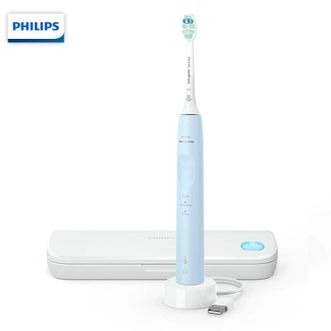 飞利浦（PHILIPS） 电动牙刷 HX3697 成人 健康护龈系列 变压感应 带紫外线杀菌牙刷盒 3种模式 6倍清除牙菌斑 蓝色