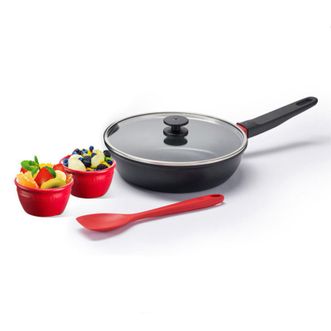 双立人（ZWILLING）  NOW不粘煎炒锅套装 24cm煎炒锅 硅胶铲 陶瓷碗 65539-001-982