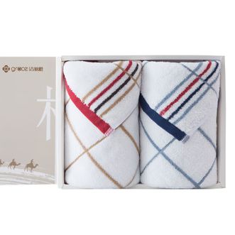 洁丽雅/Grace  毛巾礼盒纯棉洗脸巾加厚毛巾礼盒毛巾2条装917L-2