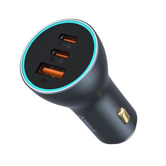 倍思(Baseus) 65W氮化镓车载充电器 点烟器一拖三口快充  2USB+1Type-C口适用苹果华为小米三星手机平板快充