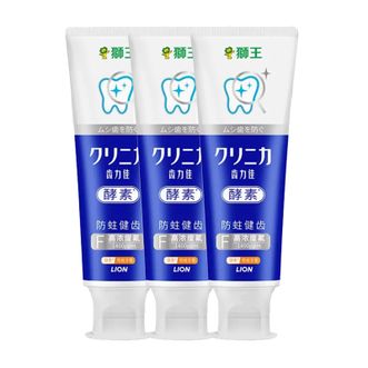 狮王  齿力佳酵素防蛀健齿 清新 口气牙膏 抗糖酵素高氟牙膏 留兰香薄荷130g*3