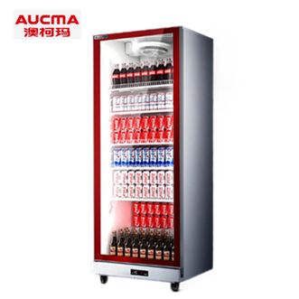澳柯玛/Aucma  LSC-800DW风冷立式单门冷藏柜饮料柜 商用保鲜柜冷柜 便利店超市饮料展示柜红色风冷无霜 800升