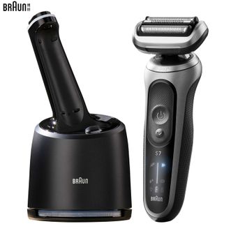 博朗（BRAUN）  电动剃须刀往复式三刀头刮胡刀 带鬓角修剪器男士充电胡须刀-7系pro配清洁中心（72-G7000cc）灰色