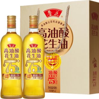 鲁花  高油酸花生油750ml*2瓶简装礼盒（礼品卡版）