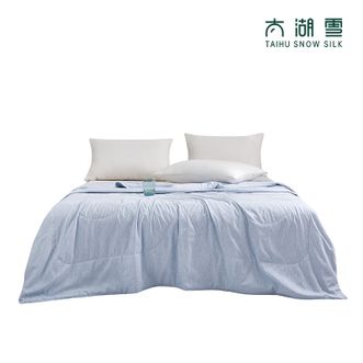 太湖雪  轻氧缎彩蚕丝凉被专柜同款  100%蚕丝填充 抗菌被 一被多用 轻氧深睡眠 1.8米 海天蓝 200cm*230cm