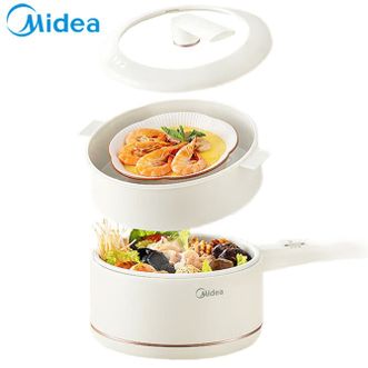 美的/Midea  电煮锅 【配蒸笼】多功能电火锅 电锅电热锅家用小煮锅 1.6L容量 MC-XZE2017