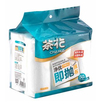 茶花  净优即抛抹布懒人抹布干湿两用（50片x6卷装）