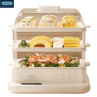 OIDIRE  34L三层电蒸锅可视电蒸笼智能预约料理机 多功能锅蒸蛋器蒸包子蒸馒头蒸饺热饭早餐机料理锅多用途锅ODI-DZ01