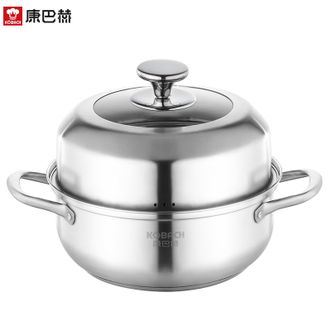 康巴赫  臻味304不锈钢蒸汤锅一锅多用无涂层26cm上蒸下煮汤蒸锅KBHT26Z