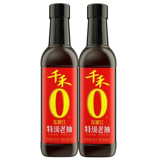 千禾 酱油 东坡红红烧酱油500ml*2瓶 特级老抽 红烧上色调味料