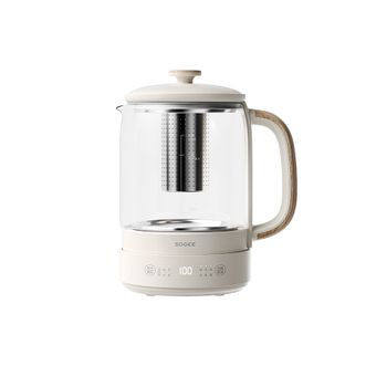 小质  养生壶  316不锈钢煮茶壶  多功能玻璃养生壶  1.5L容量  YSH02  白色