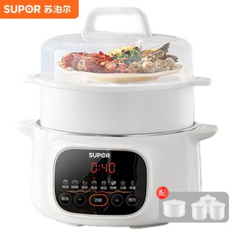 苏泊尔（SUPOR）  电炖锅智能快速煲汤锅家用4L多功能电炖锅 蒸炖涮煮大火力炖锅
