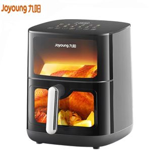 九阳/Joyoung  空气炸锅KL60-V579Y【黑色】 焱烤不用翻面 炎烤双热源立体加热 上下可视6L容量 全金属腔体炸烤箱一体空炸