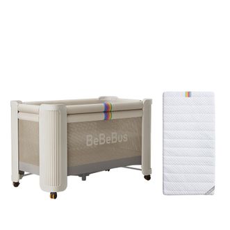 BeBeBus  婴儿床拼接大床筑梦家新生儿床便携移动折叠宝宝床 香槟金+床垫