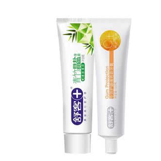 舒客  青竹晶盐+维他命牙膏组合(薄荷+香橙)120g*2养护牙龈