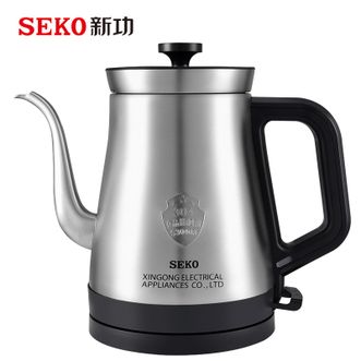 新功/Seko  家用电热水壶长嘴手冲壶自动断电烧水壶304不锈钢咖啡壶S18