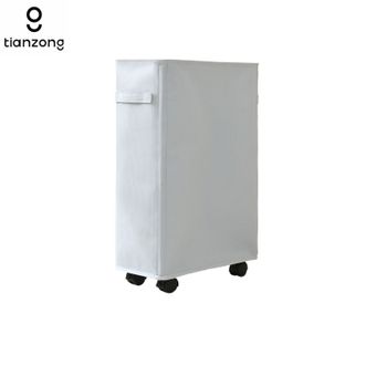 天纵  牛津布滑轮脏衣篮 19*39*53cm 可折叠换洗衣服脏衣篮 蓝灰色