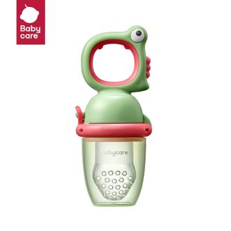 babycare  婴儿果蔬食物咬咬袋硅胶宝宝吃水果辅食器安抚牙胶4月+（恐龙款-德科绿）